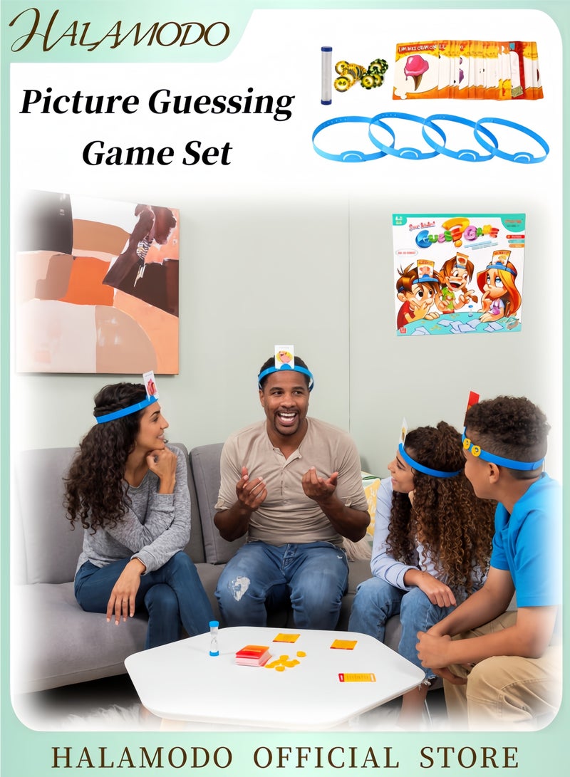 Halamodo Quick Question Picture Guessing Family Game Night Headbands Board Game Interactive Riddle Game for Adults & Kids Ages 4 and Up - Image 1