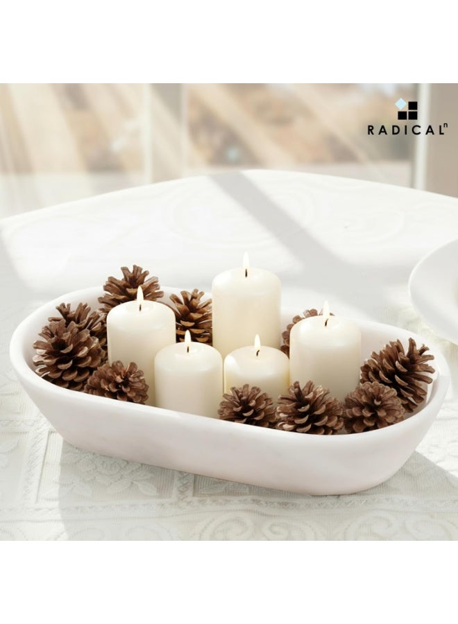 راديكالن وعاء عجين من الرخام الأبيض | وعاء مزخرف يدويًا بمفتاح وفاكهة، مقاس ١٠ بوصات، مناسب لتناول الطعام والمدخل - Image 2