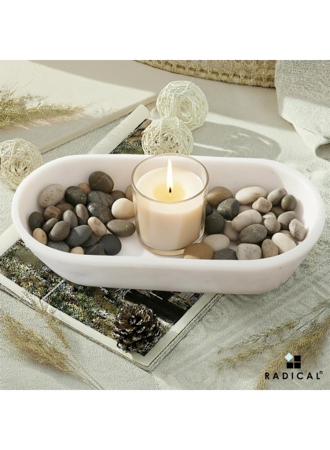 راديكالن وعاء عجين من الرخام الأبيض | وعاء مزخرف يدويًا بمفتاح وفاكهة، مقاس ١٠ بوصات، مناسب لتناول الطعام والمدخل - Image 5