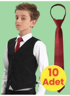 Tezzgelsin Unisex 5 - 10 Years Old Children's Elastic Tie 10 Pieces 