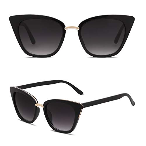 SOJOS Cat Eye Designer Sunglasses Fashion UV400 Protection Glasses SJ2052 with Black Frame/Gradient Grey Lens - Image 2