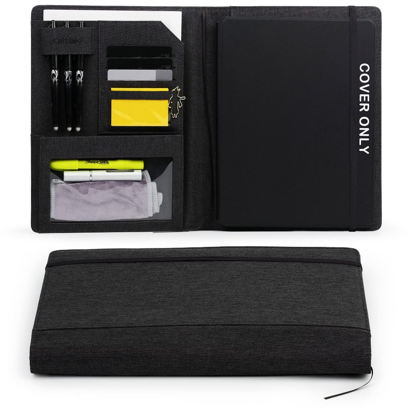 Kaitiaki Folio Cover Compatible with Rocketbook Pro 2.0 Smart Notebook, Organized Portfolio with Pen Loop, Business Card Holder, File Pocket, Zipper Pouch, Waterproof Fabric, Letter Size, Black - Image 1