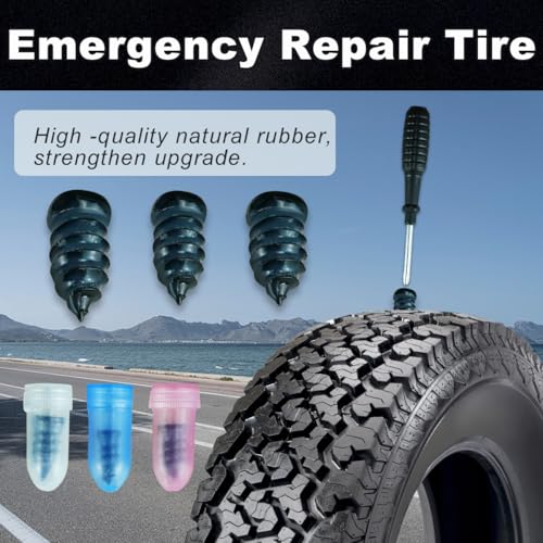 Qicfrk 100 Pcs Tire Repair Rubber Nail, Tire Repair Screws Vacuum Tire Repair Nail Tire Screws Plugs 3 Size with Screwdriver Self-Service Tire Screw Plug Repair Kit Fast Tool for tire Puncture Repair - Image 3