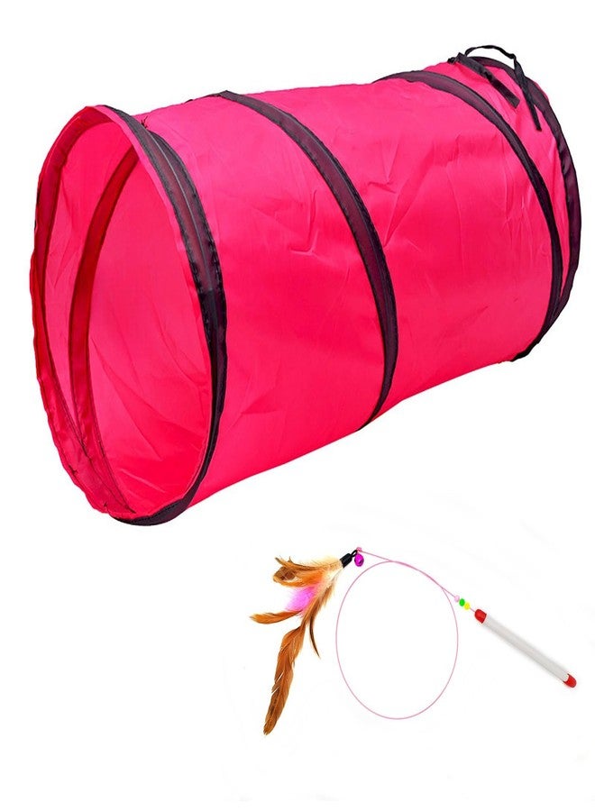 iCAGY Cat Tunnel for Indoor Cats, Pet Cat Kitten Rabbit Play Toys Tube Tunnel Interactive Crinkle Pop Up 20" - Image 1