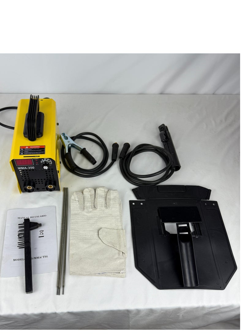 WINSEE Mini rod welding machine, equipped with 1.8-meter welding wire, 1.2-meter grounding wire, welding mask, steel brush, gloves and 3 welding rods  - Image 1