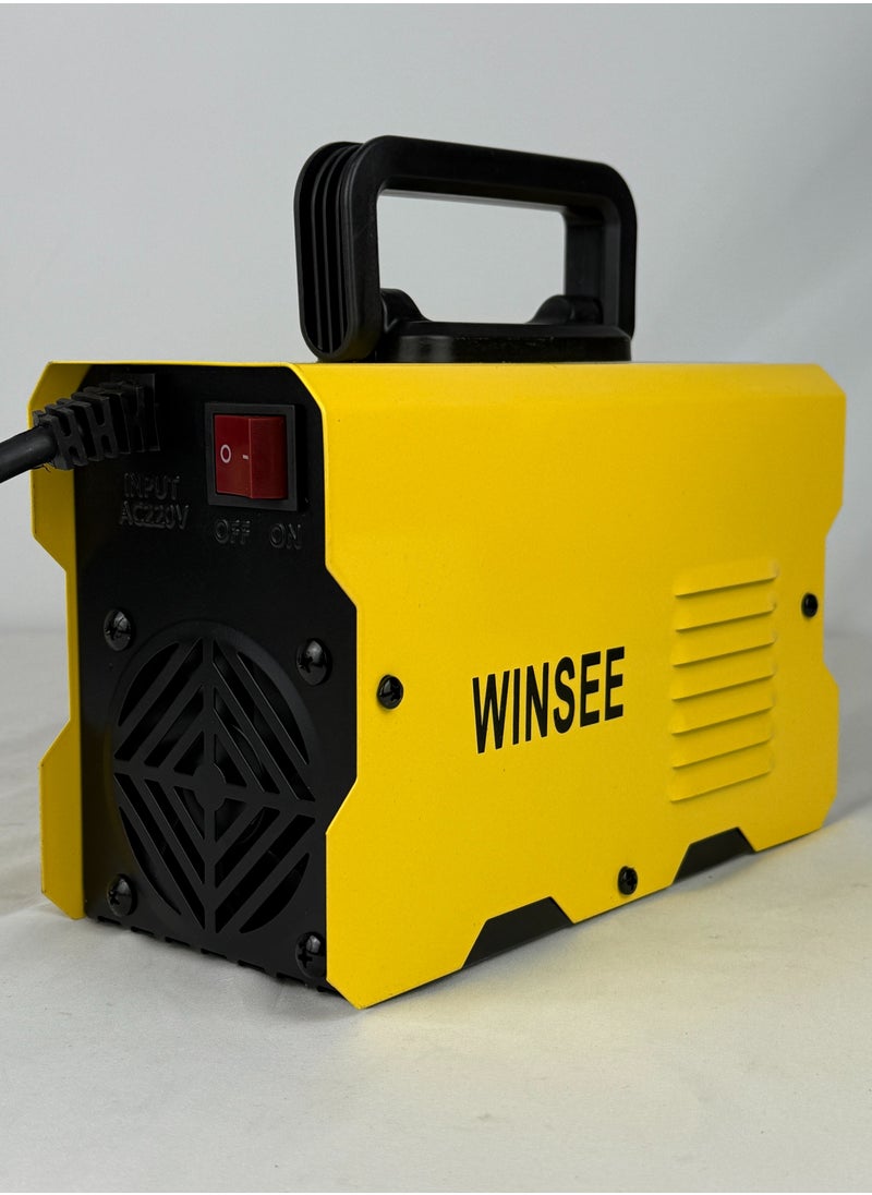 WINSEE Mini rod welding machine, equipped with 1.8-meter welding wire, 1.2-meter grounding wire, welding mask, steel brush, gloves and 3 welding rods  - Image 5
