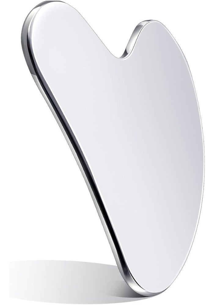 Zaid Stainless Steel Gua Sha Facial Tools Guasha for Face Metal Gua Sha Tighten Skin Massage Guasha Beauty Tool for Body Eyes Neck  - Image 1