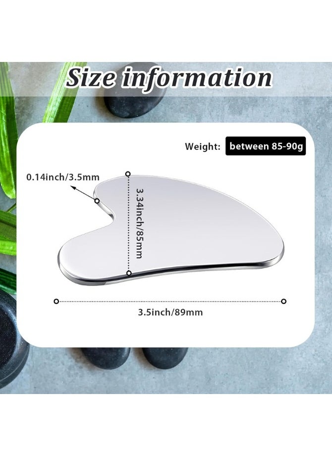 Zaid Stainless Steel Gua Sha Facial Tools Guasha for Face Metal Gua Sha Tighten Skin Massage Guasha Beauty Tool for Body Eyes Neck  - Image 2