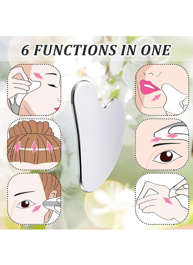 Zaid Stainless Steel Gua Sha Facial Tools Guasha for Face Metal Gua Sha Tighten Skin Massage Guasha Beauty Tool for Body Eyes Neck  - Image 4