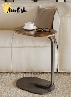 AnneFish 45*30*60cm C-Shaped Coffee Table Sofa Side Table End Table For Living Room Bedroom Small Coffee Table Couch Table Metal Frame Easy Assembly  - Image 2