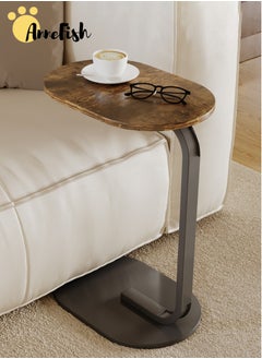 AnneFish 45*30*60cm C-Shaped Coffee Table Sofa Side Table End Table For Living Room Bedroom Small Coffee Table Couch Table Metal Frame Easy Assembly  - Image 3