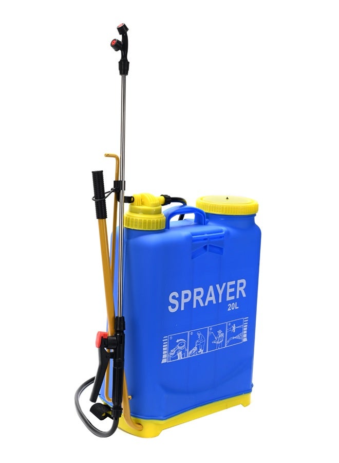 علبة بخاخ ضاغط 20 لتر - مرش يدوي سعة 4.2 جالون مع فوهات قابلة للتبديل، فوهة رش مزدوجة، خزان واسع الفتحة للحديقة، التسميد، والتنظيف (أزرق) - Image 3