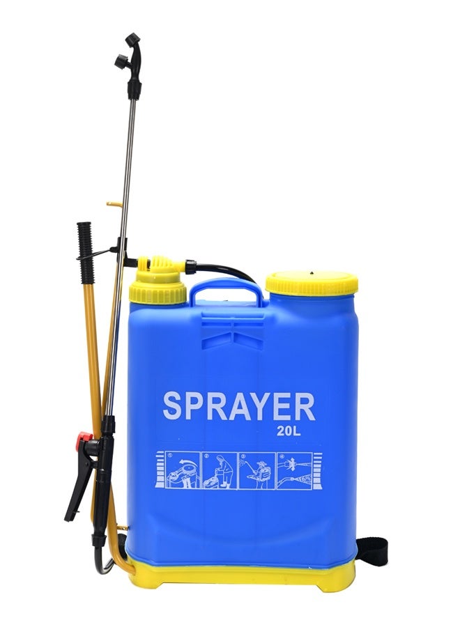 علبة بخاخ ضاغط 20 لتر - مرش يدوي سعة 4.2 جالون مع فوهات قابلة للتبديل، فوهة رش مزدوجة، خزان واسع الفتحة للحديقة، التسميد، والتنظيف (أزرق) - Image 1