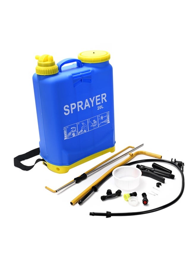 علبة بخاخ ضاغط 20 لتر - مرش يدوي سعة 4.2 جالون مع فوهات قابلة للتبديل، فوهة رش مزدوجة، خزان واسع الفتحة للحديقة، التسميد، والتنظيف (أزرق) - Image 2
