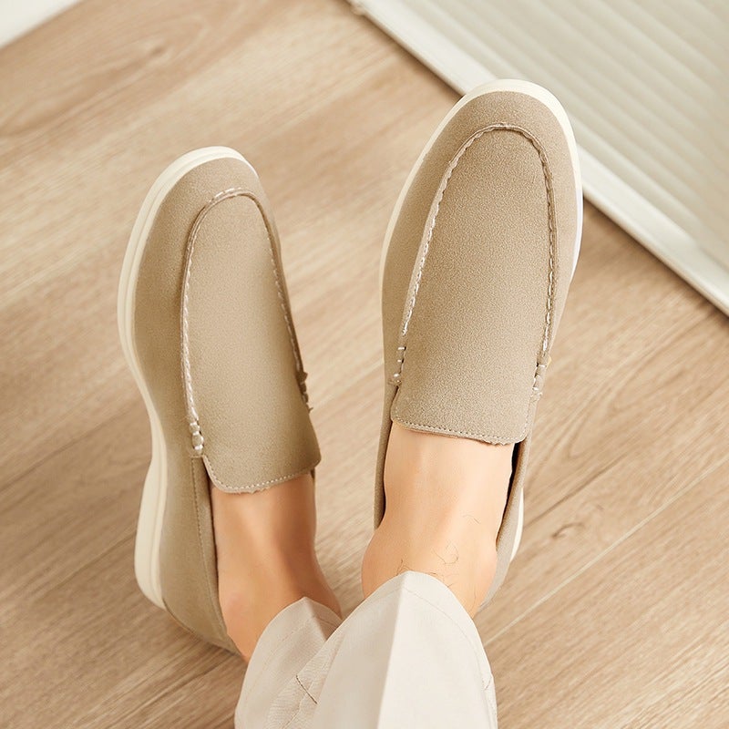 Large Size Lightweight Slip-On Loafers British Style Simple Formal Casual Shoes Suede Leather Beanie Shoes Men'S Shoes - Image 3