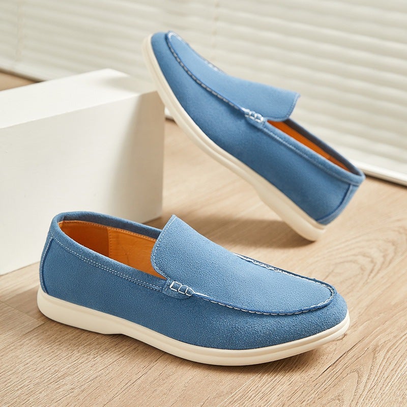 Large Size Lightweight Slip-On Loafers British Style Simple Formal Casual Shoes Suede Leather Beanie Shoes Men'S Shoes - Image 2