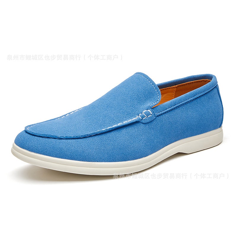 Large Size Lightweight Slip-On Loafers British Style Simple Formal Casual Shoes Suede Leather Beanie Shoes Men'S Shoes - Image 1