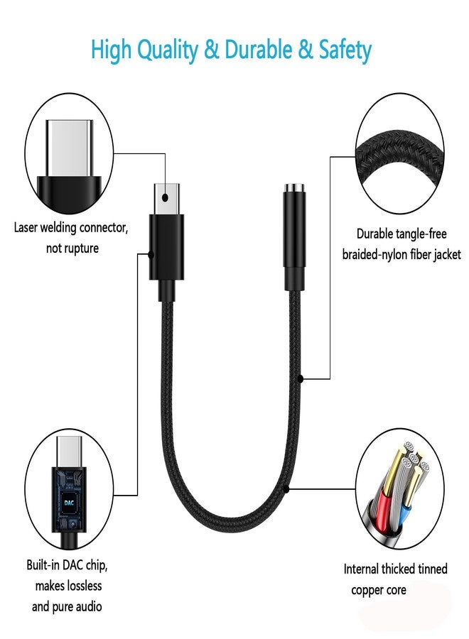 FiveBox S25 Edge Plus Ultra S25+ Headphone Earphone Jack Adapter for Samsung Galaxy S25 Plus Ultra Edge S25+, Headset Earbud Adapter for S24 S23 S22 S21 S20 5G FE Ultra, USB C to 3.5mm Audio Adaptor - Image 4