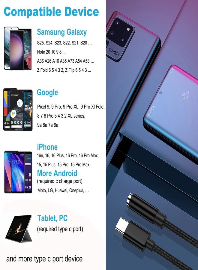 FiveBox S25 Edge Plus Ultra S25+ Headphone Earphone Jack Adapter for Samsung Galaxy S25 Plus Ultra Edge S25+, Headset Earbud Adapter for S24 S23 S22 S21 S20 5G FE Ultra, USB C to 3.5mm Audio Adaptor - Image 5