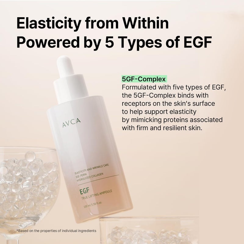 AVCA EGF & PDRN Lifting Serum 100ml(3.38 fl. oz) â€“ Firming & Elasticity Support with Hydrolyzed Collagen + Panthenol, Improves Look of Fine Lines, K-Beauty - Image 3