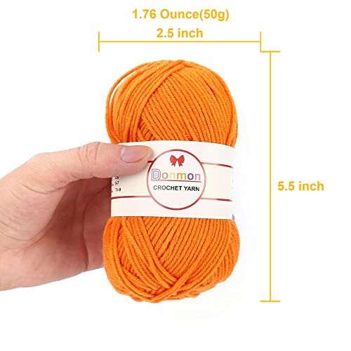 Donmon Yarn for Crocheting and Knitting, 12 Skein Multicolor, 1200 Yards, 75% Polyester 25% Acrylic, 3 DK Weight, Soft and Smooth - Image 2