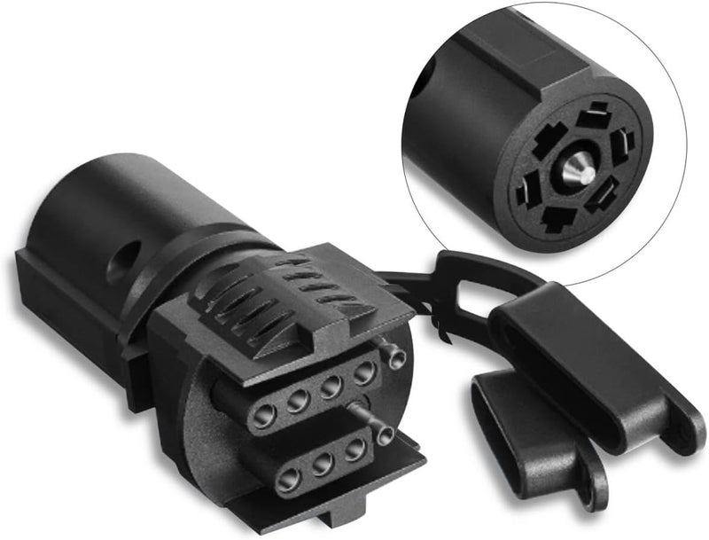 BFXM Trailer Plug Adapter 7 Way Round to 4 and 5 Flat Blade Trailer Connector Plug,7 to 5 Pin and 4 Pin Trailer Plug Adaptor 2-in-1 Design(1 Pcs) - Image 1