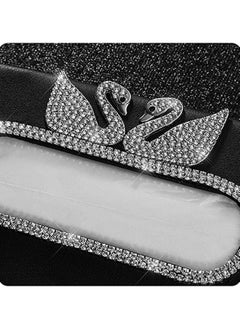 Generic Car Tissue Holder, Car Tissue Holder for Car, Tissue Napkin Clip Paper Box Holder Case with Diamonds Sparkling Crystal and Leather PU for Woman for Car u0026 Truck Decoration  - Image 2