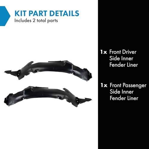 TRQ Front Inner Fender Liner Set Compatible with 2007-2010 Hyundai Elantra HY1250112 HY1251112 - Image 2