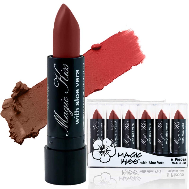 Magic Kiss Lipstick Set Aloe Vera Color Changing 6 Pack MADE IN USA (Chocolate) - Image 2