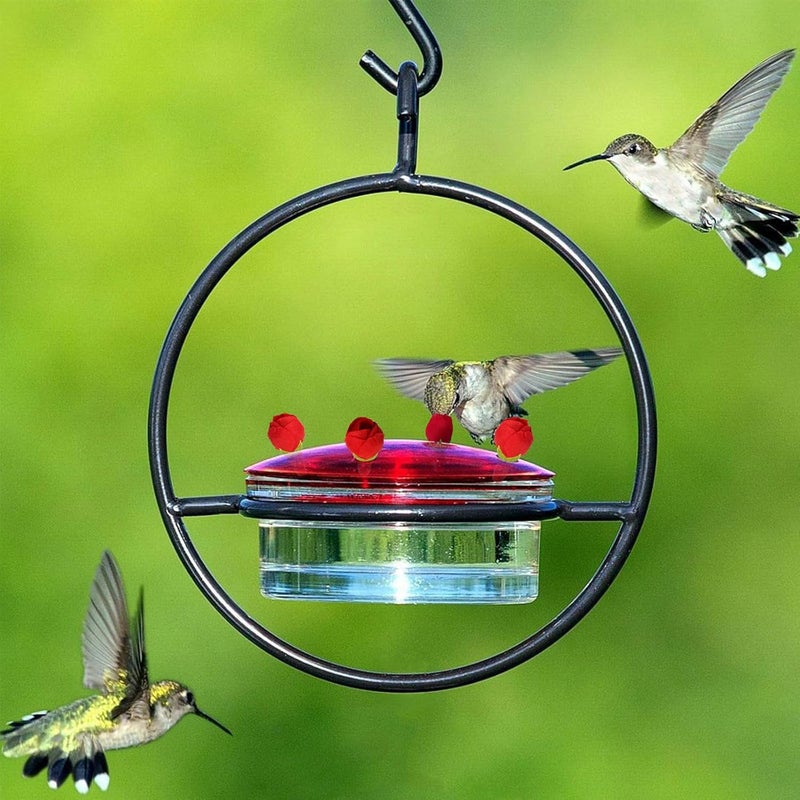 Flylin 30Pcs Hummingbird Feeders Replacement Flowers, Unique Pet Bird Feeder Replaceable Flowers Parts with 2 Cleaning Brush, Hummingbird Feeding Ports Bee Guards for Outdoor Hanging Feeders (Red) - Image 5