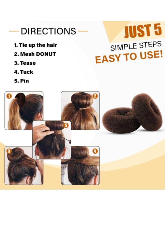 Globalstar 6 Inch Brown Donut Hair Bun - Elegant Hair Styling Tool - Image 2