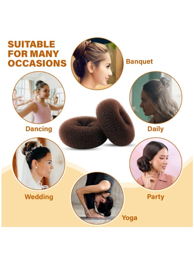Globalstar 6 Inch Brown Donut Hair Bun - Elegant Hair Styling Tool - Image 3
