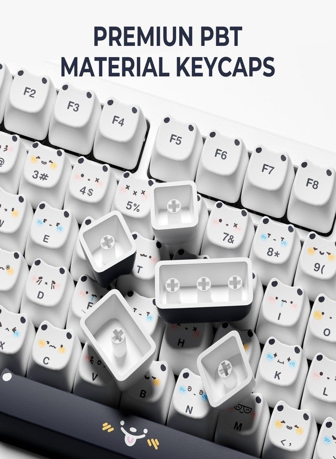 GMKWTL XVX Cute PBT Keycaps, Mao Profile White Puppies Keyboard Keycaps, 154 Keys Keycap Sets with Transparent Key caps Compatible with 65% 75% 96% 100% Cherry Gateron MX Switches Mechanical - Image 4