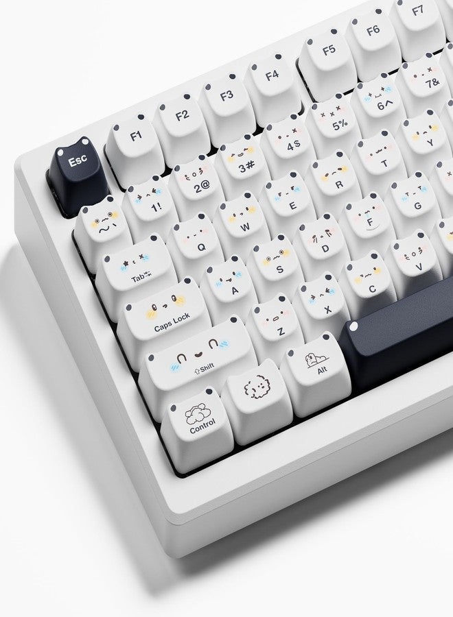 GMKWTL XVX Cute PBT Keycaps, Mao Profile White Puppies Keyboard Keycaps, 154 Keys Keycap Sets with Transparent Key caps Compatible with 65% 75% 96% 100% Cherry Gateron MX Switches Mechanical - Image 1
