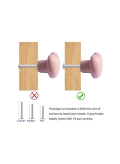 The Bros 6pcs Ceramic Drawer Knobs, Kitchen Furniture Knobs, Heart Shape Cabinet Dresser Pulls Handles, Kitchen Furniture Knobs for Closet Cupboard Wardrobe, Powder Pink  - Image 4