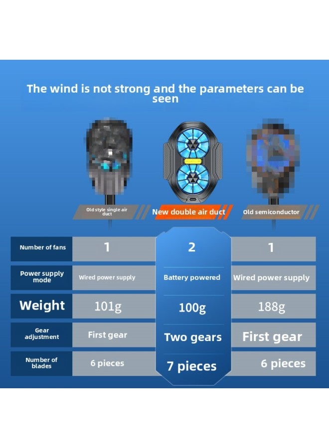 Loquat 2025 FS01 Dual Turbo Cooling Mobile Phone Radiator Air-cooled Charging Wireless Radiator Back Clip Dual Fan-Color:【fs01】dual Fan-plug-in Model - Image 5