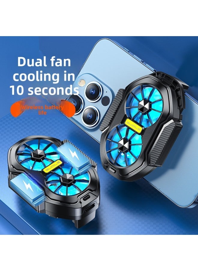 Loquat 2025 FS01 Dual Turbo Cooling Mobile Phone Radiator Air-cooled Charging Wireless Radiator Back Clip Dual Fan-Color:【fs01】dual Fan-plug-in Model - Image 2