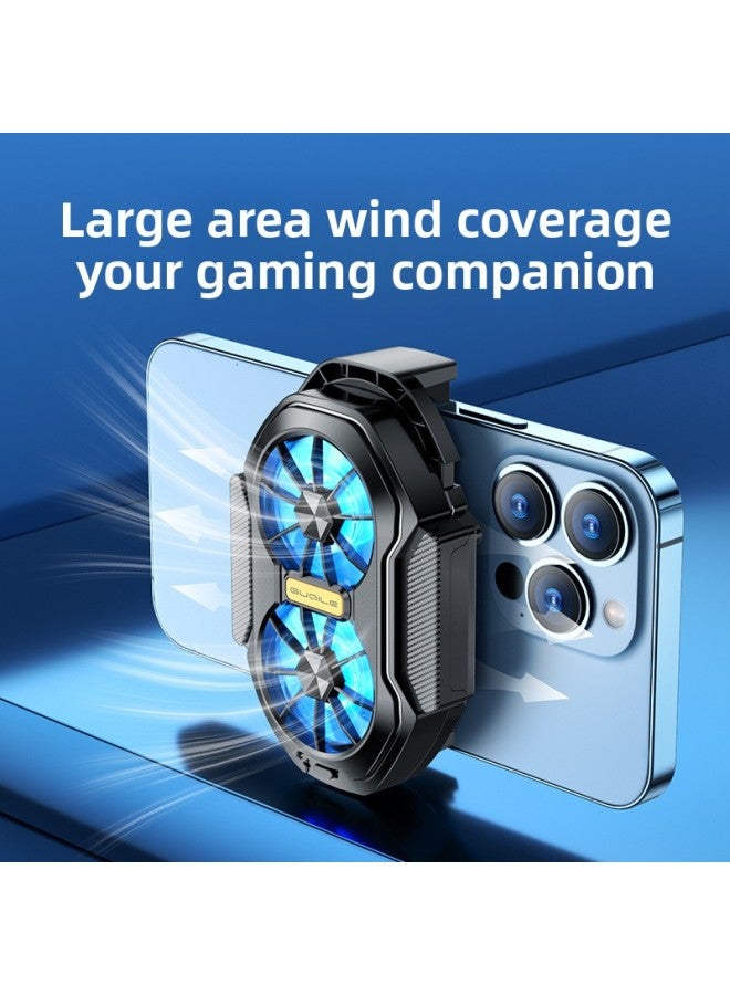 Loquat 2025 FS01 Dual Turbo Cooling Mobile Phone Radiator Air-cooled Charging Wireless Radiator Back Clip Dual Fan-Color:【fs01】dual Fan-plug-in Model - Image 4