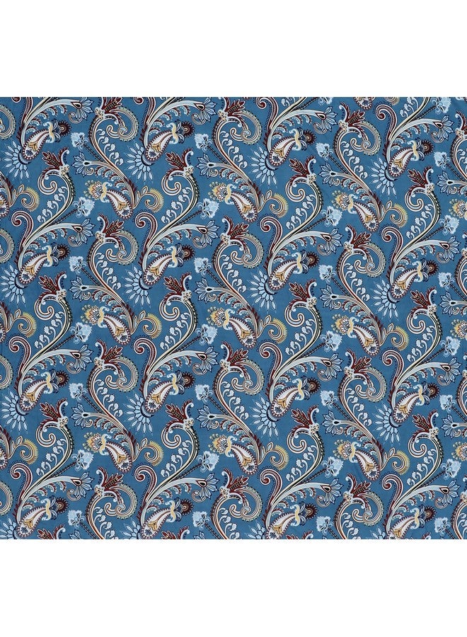 RD TREND Presents Luxurious Glace Cotton Super Soft 210 TC 360° Elastic Fitted Bedsheet Queen Size (78X60X8 Inch) with 2 Pillow Covers, Color-Blue Paisley - Image 5