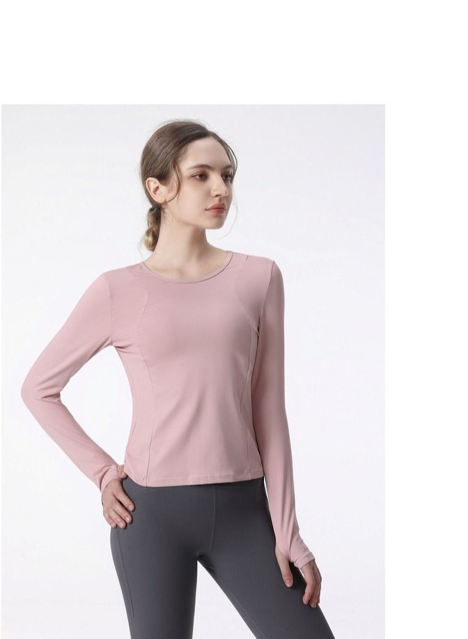 Loquat Fitness exercise running T-shirt yoga clothing pink 