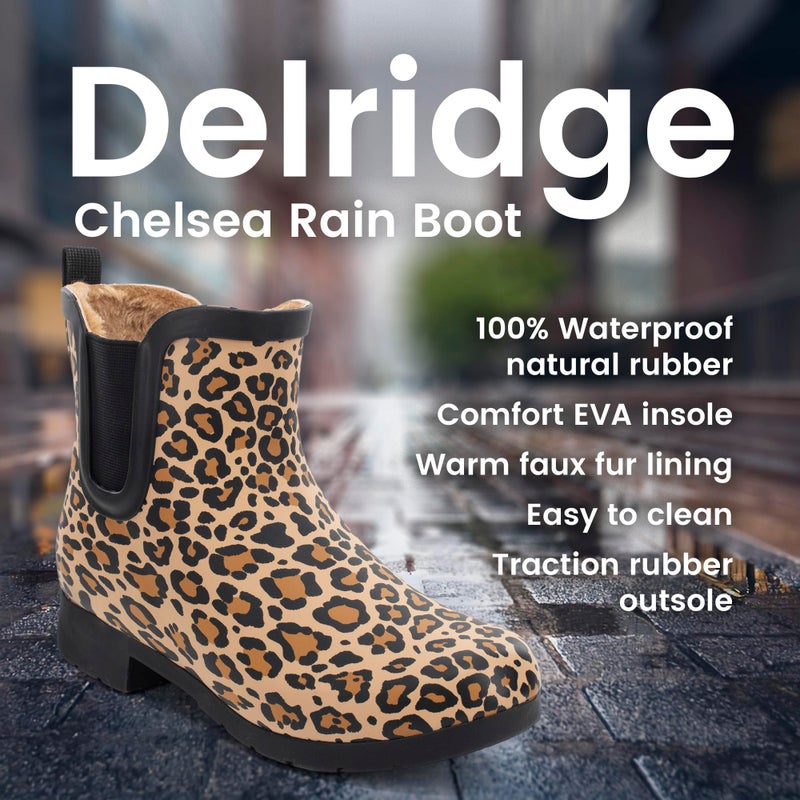 Chooka Womens Waterproof Plush Chelsea Bootie Rain, Tan, 9 US - Image 2