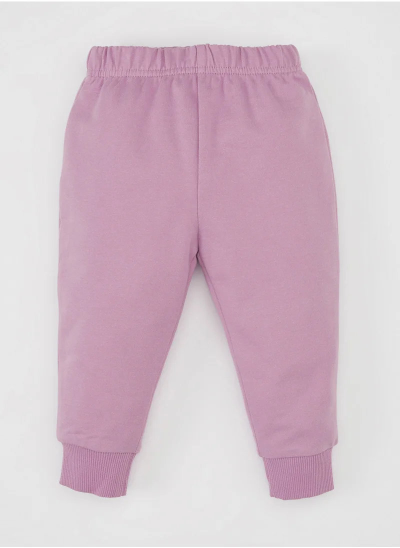 DeFacto Printed Crew Neck Sweatshirt Jogger Pants 2-Piece Set