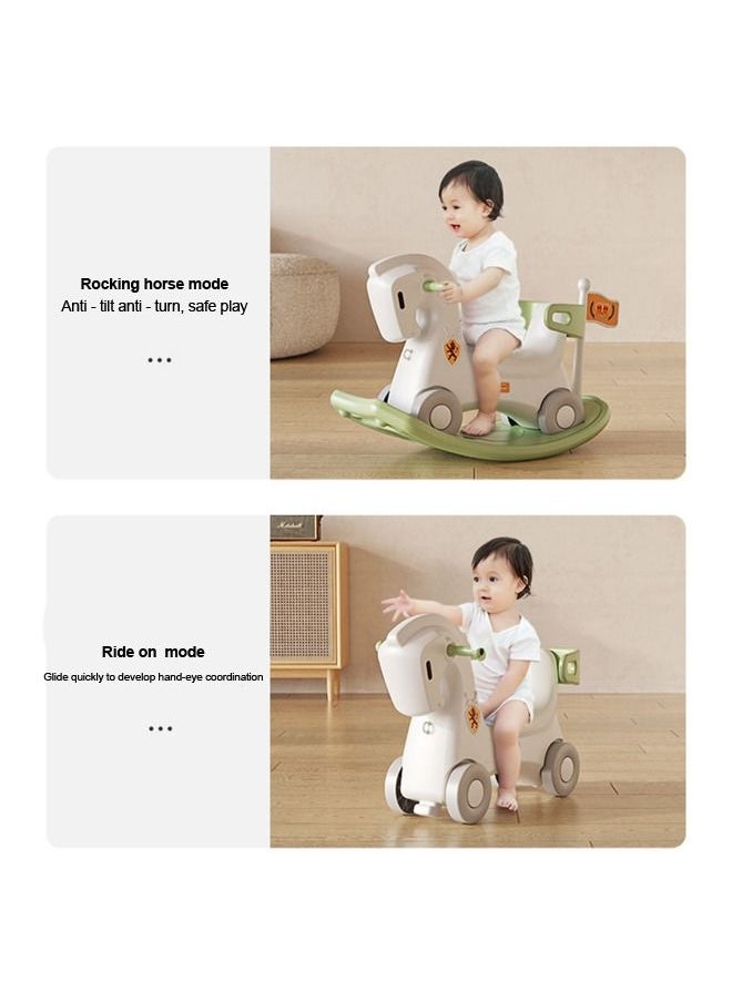 JSAITOYS مشاية للأطفال في الأماكن المغلقة لرياض الأطفال، ألعاب ركوب بلاستيكية على لعبة حصان هزاز  - Image 3