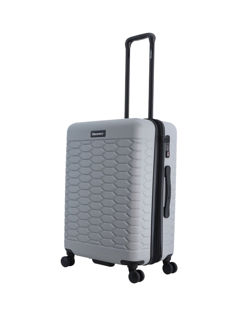 Discovery Reptile ABS Hardshell Medium Check-In Luggage Silver, Durable Lightweight Expandable Suitcase, 4 Double Wheel With TSA Lock Trolley Bag (24 Inch). - pzsku/ZC1B1B0107DCCB9EC857EZ/45/_/1720609182/f2253ef1-2dbd-4e56-9bdd-3ce5c0561c34