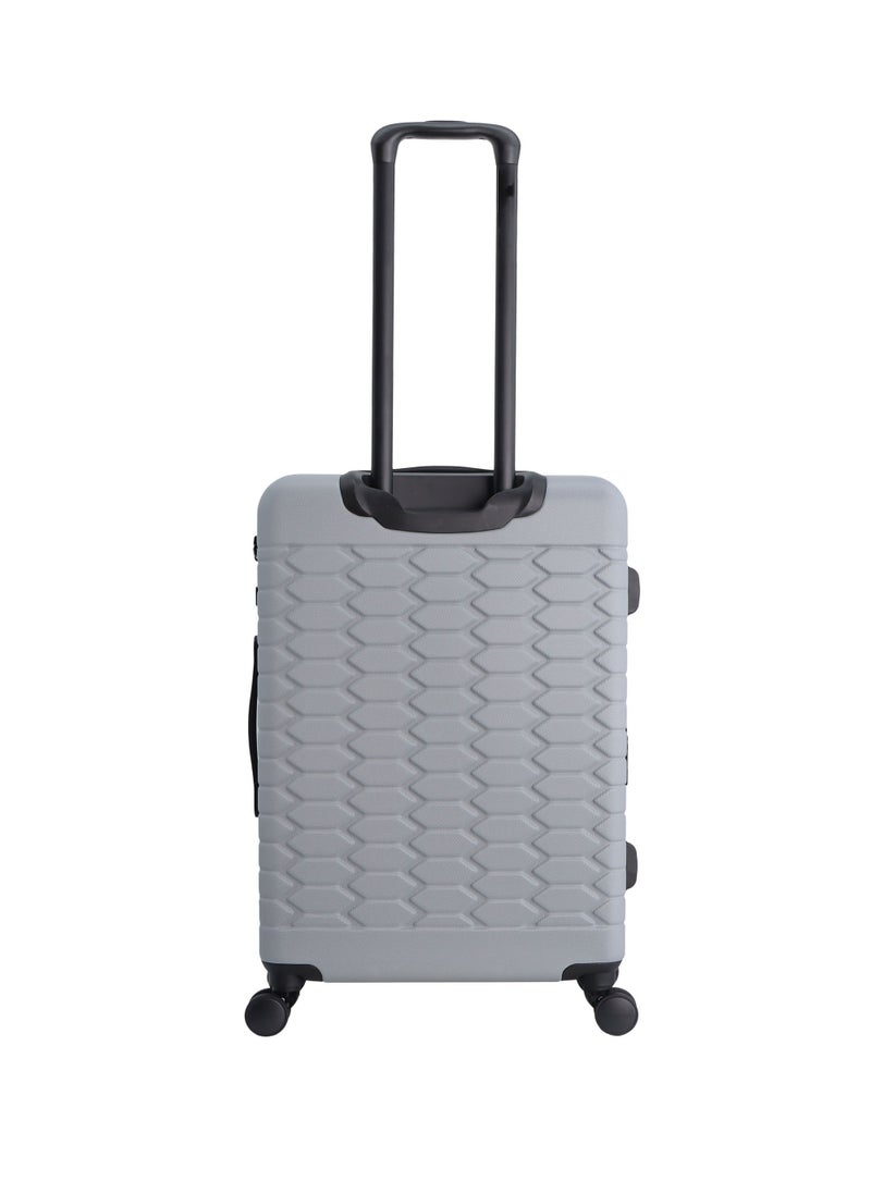 Discovery Reptile ABS Hardshell Medium Check-In Luggage Silver, Durable Lightweight Expandable Suitcase, 4 Double Wheel With TSA Lock Trolley Bag (24 Inch). - pzsku/ZC1B1B0107DCCB9EC857EZ/45/_/1720609183/d9dfb76c-e5bb-4d85-9c47-e6846c48d6e3