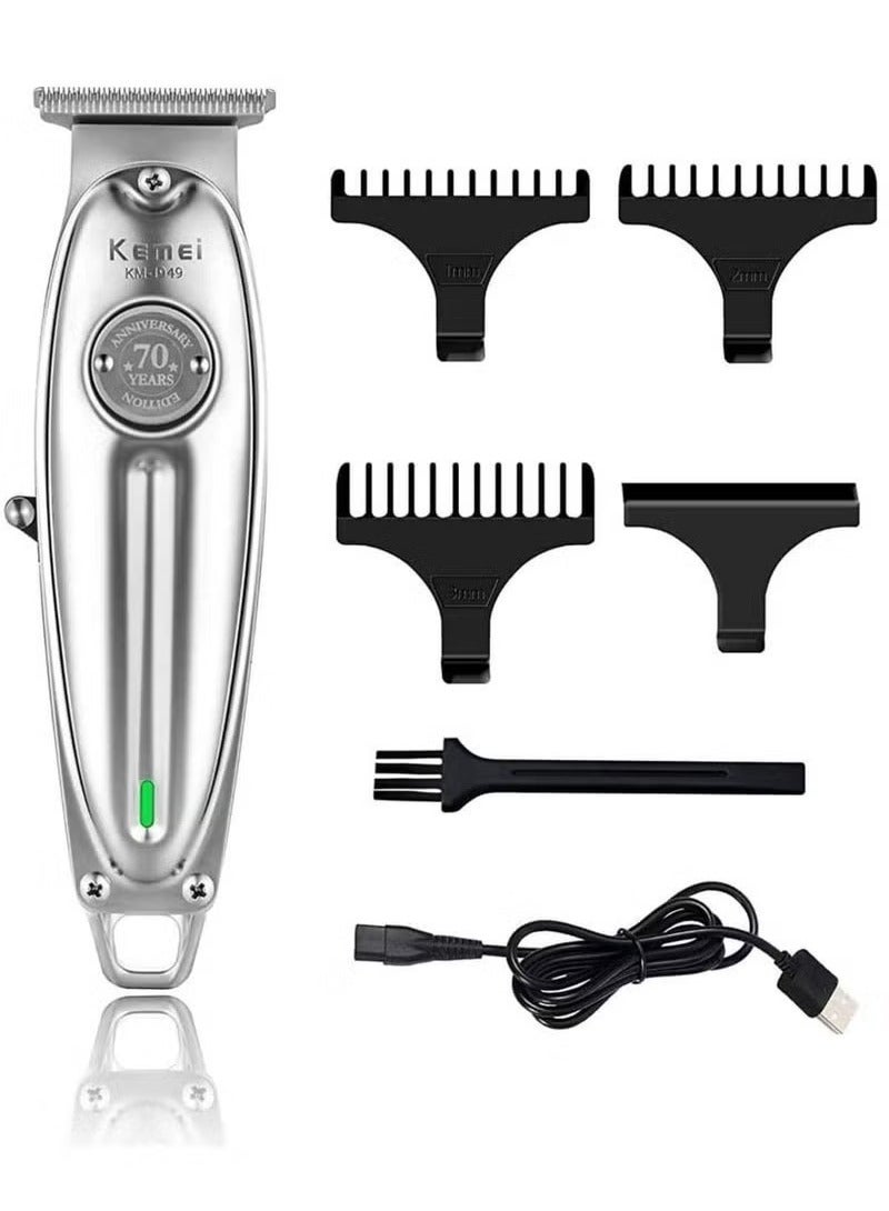 kemel Original KM-1949 Professional Rechargeable and Cordless Hair Clipper Runtime: 120 min Trimmer for Men (Silver) - Image 1