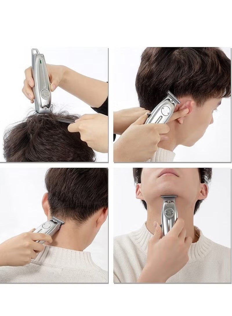 kemel Original KM-1949 Professional Rechargeable and Cordless Hair Clipper Runtime: 120 min Trimmer for Men (Silver) - Image 2
