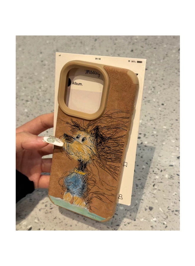 NIBEMINENT Messy Side Puppy Protective TPU Case Cover For iPhone 15