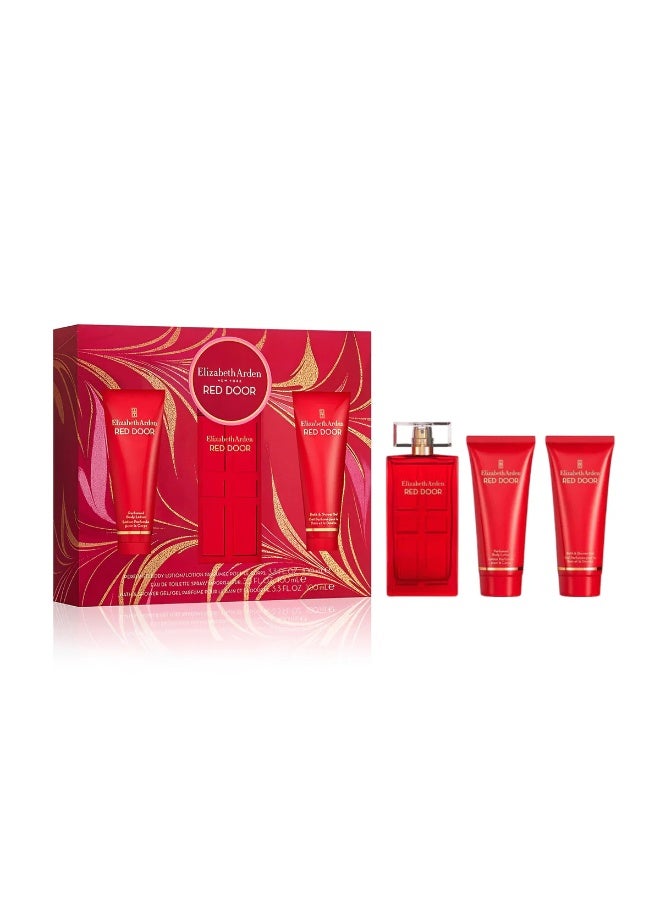 Elizabeth Arden Red Door Gift Set EDT 100ml + Body Lotion 100ml + Shower Gel 100ml