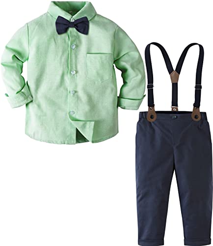 A&J DESIGN Toddler Suit Baby Boys St. Patrick's Day Easter Gentleman Dress Outfit 12-18 Months Green Navy - Image 1